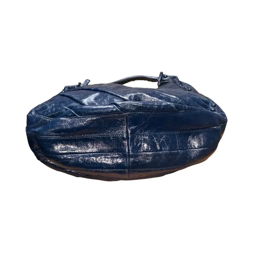 7 Seven for All Mankind Blue Patent Leather Hobo Shoulder Bag